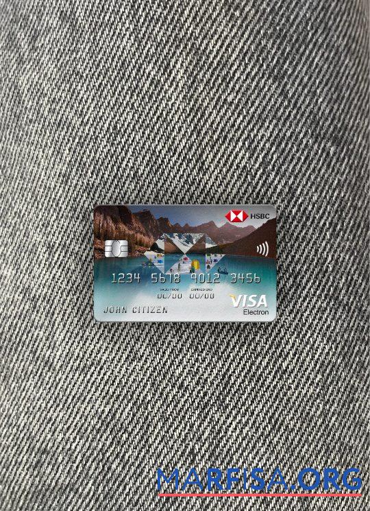 Realistic Vietnam HSBC bank visa electron card photolook front template